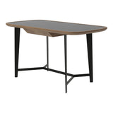 Girard Modern Walnut & Black Glass Desk