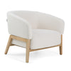 Giselle Mid-Century Modern Off-White Fabric Accent Chair