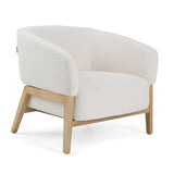 Giselle Mid-Century Modern Off-White Fabric Accent Chair
