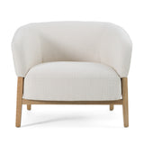 Giselle Mid-Century Modern Off-White Fabric Accent Chair