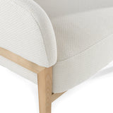 Giselle Mid-Century Modern Off-White Fabric Accent Chair
