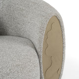 Glimpse Modern White & Brown Fabric + Antique Brass Sofa