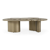 Glimpse Modern Antique Brass Nesting Coffee Table Set