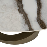 Goswell Modern Ceramic + Bronze Brass Round Dining Table