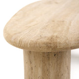 Gracemont Modern Travertine Marble Freeform Coffee Table