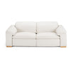 Gregory Modern Off-White Leather Sofa with 2 Recliners