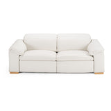 Gregory Modern Off-White Leather Sofa with 2 Recliners