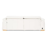 Gregory Modern Off-White Leather Sofa with 2 Recliners