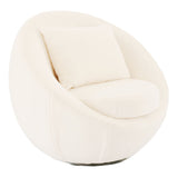 Gypsum Modern White Swivel Accent Chair