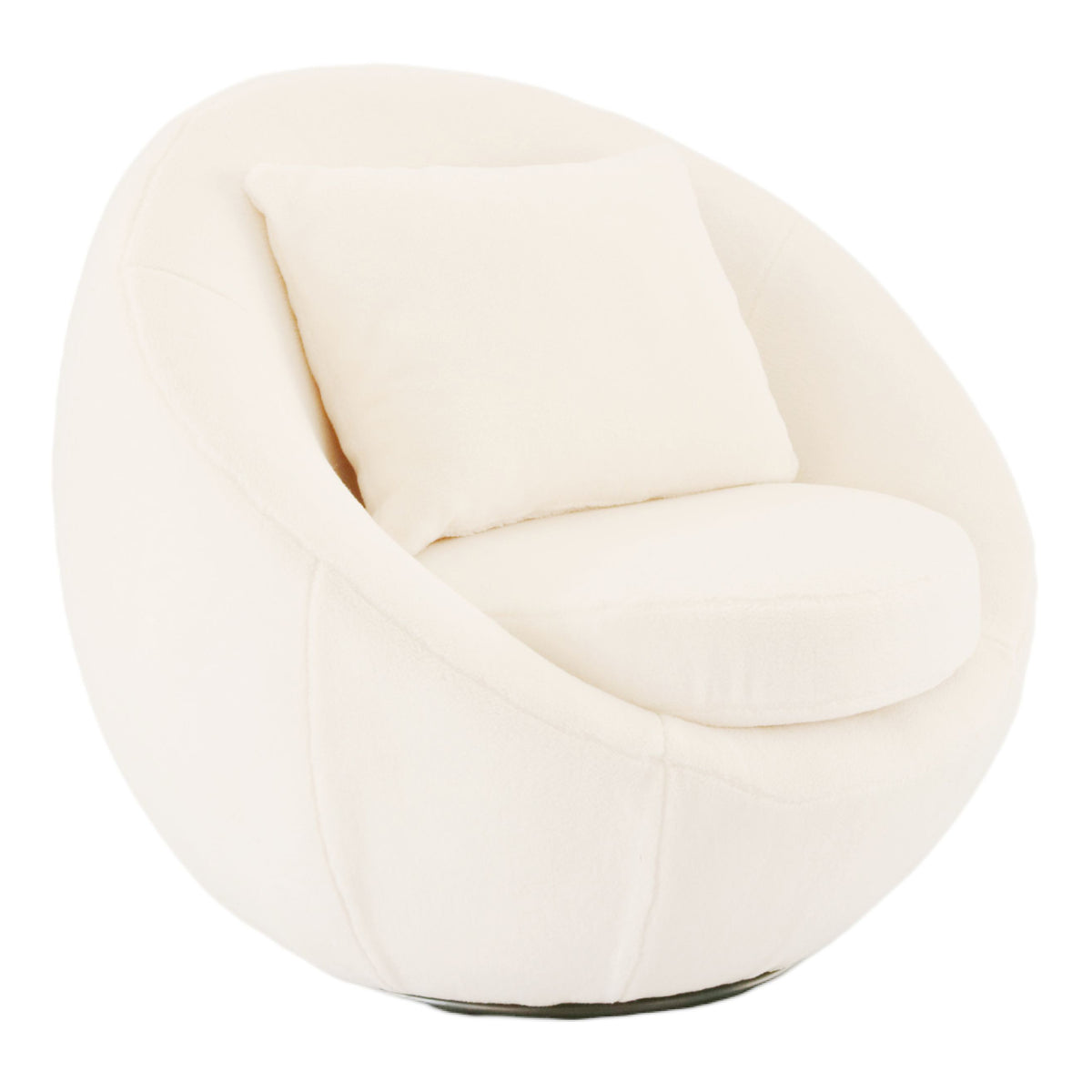 Gypsum Modern White Swivel Accent Chair