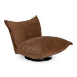 Hagen Modern Camel Velvet + Chrome Swivel Accent Chair