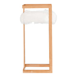 Halifax Modern White Faux Fur & Rosegold Bar Stool