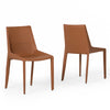 Halo Modern Cognac Saddle Leather Dining Chair (Set of 2)