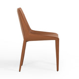Halo Modern Cognac Saddle Leather Dining Chair (Set of 2)