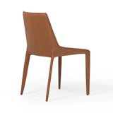 Halo Modern Cognac Saddle Leather Dining Chair (Set of 2)