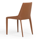 Halo Modern Cognac Saddle Leather Dining Chair (Set of 2)