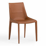 Halo Modern Cognac Saddle Leather Dining Chair (Set of 2)
