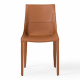 Halo Modern Cognac Saddle Leather Dining Chair (Set of 2)
