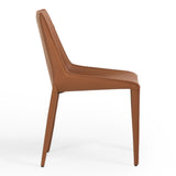 Halo Modern Cognac Saddle Leather Dining Chair (Set of 2)