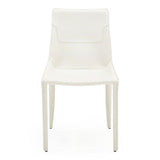 Halo Modern Ivory Saddle Leather Dining Chair (Set of 2)