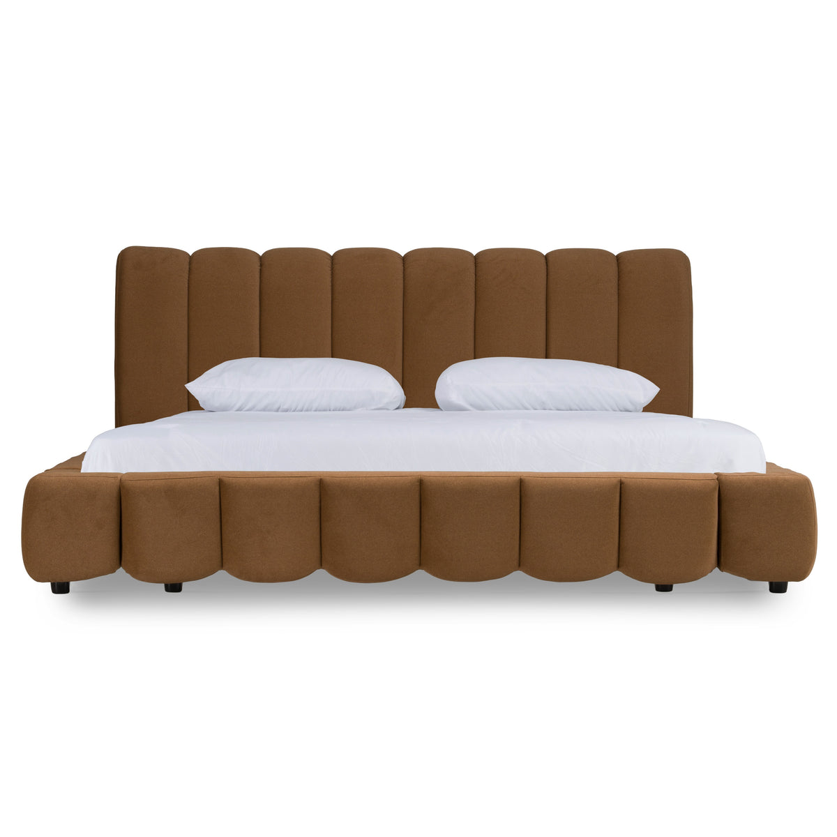 Harris Modern Brown Fabric Bed