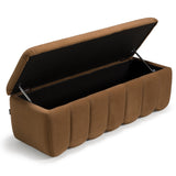Harris Modern Brown Fabric Bench with Storage