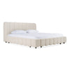 Eastern King Harris Modern Off-White Fabric Bed