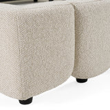 Eastern King Harris Modern Off-White Fabric Bed