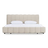 Harris Modern Off-White Fabric Bed