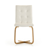 Haslet Modern White & Rosegold Dining Chair (Set of 2)