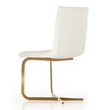 Haslet Modern White & Rosegold Dining Chair (Set of 2)