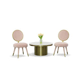 Haswell Glam Pink Velvet Accent Chair (Set of Two)