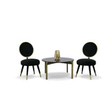 Haswell Glam Black Velvet Accent Chair (Set of Two)