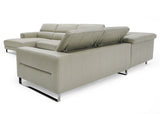 Hawkey Contemporary Light Grey Leather LAF Chaise Sectional Sofa