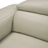 Hawkey Contemporary Light Grey Leather LAF Chaise Sectional Sofa