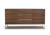  Mielcasa | Walnut Modrest Heloise Contemporary Walnut & Stainless Steel Dresser | SKU VGBBMC1502-DRS | MPN: 77932 | Free Delivery & Free Return