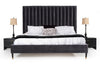 Queen Hemlock Modern Grey Velvet Bed