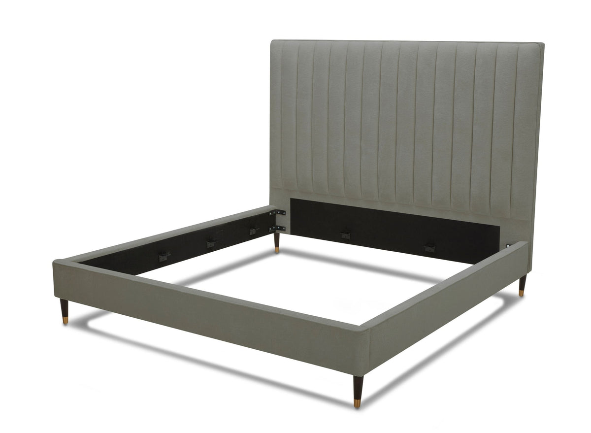 Hemlock California King Modern Grey Velvet Bed