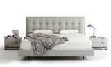 Eastern King Hera Modern Grey Leatherette Bed
