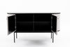 Hobart Modern Beige Fabric & Black Metal Buffet