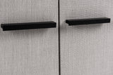 Hobart Modern Beige Fabric & Black Metal Buffet