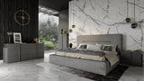 Hollywood Italian Contemporary Grey Leather Bed