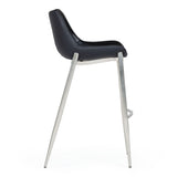 Hooper Modern Black Eco-Leather Bar Stool (Set of 2)