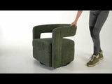 Ryan Modern Olive Green Fabric Swivel Accent Chair
