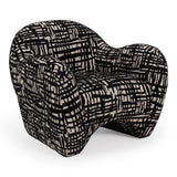 Hurd Modern Black + Beige Pattern Fabric Accent Chair