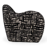 Hurd Modern Black + Beige Pattern Fabric Accent Chair