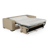 Icon Modern Italian Cappuccino Leather Sofa Bed