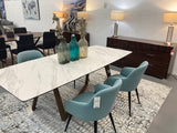 James Contemporary Walnut & White Dining Table