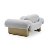 Imagine Contemporary Grey Fabric + Antique Brass Accent Chair