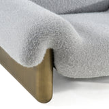 Imagine Contemporary Grey Fabric + Antique Brass Accent Chair